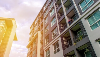 exterior of apartment buildings